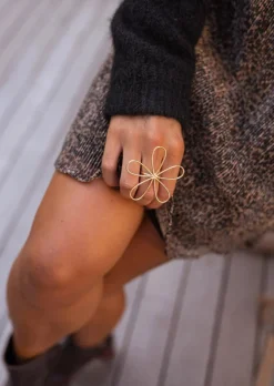 Store Bague Barkley Dorée - Forme de Fleur - Bijoux FemmeEasy Clothes Bagues