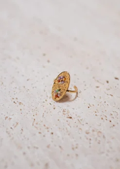 Online Bague Dorée - Pipo - Perles Fleurs ColoréesEasy Clothes Bagues