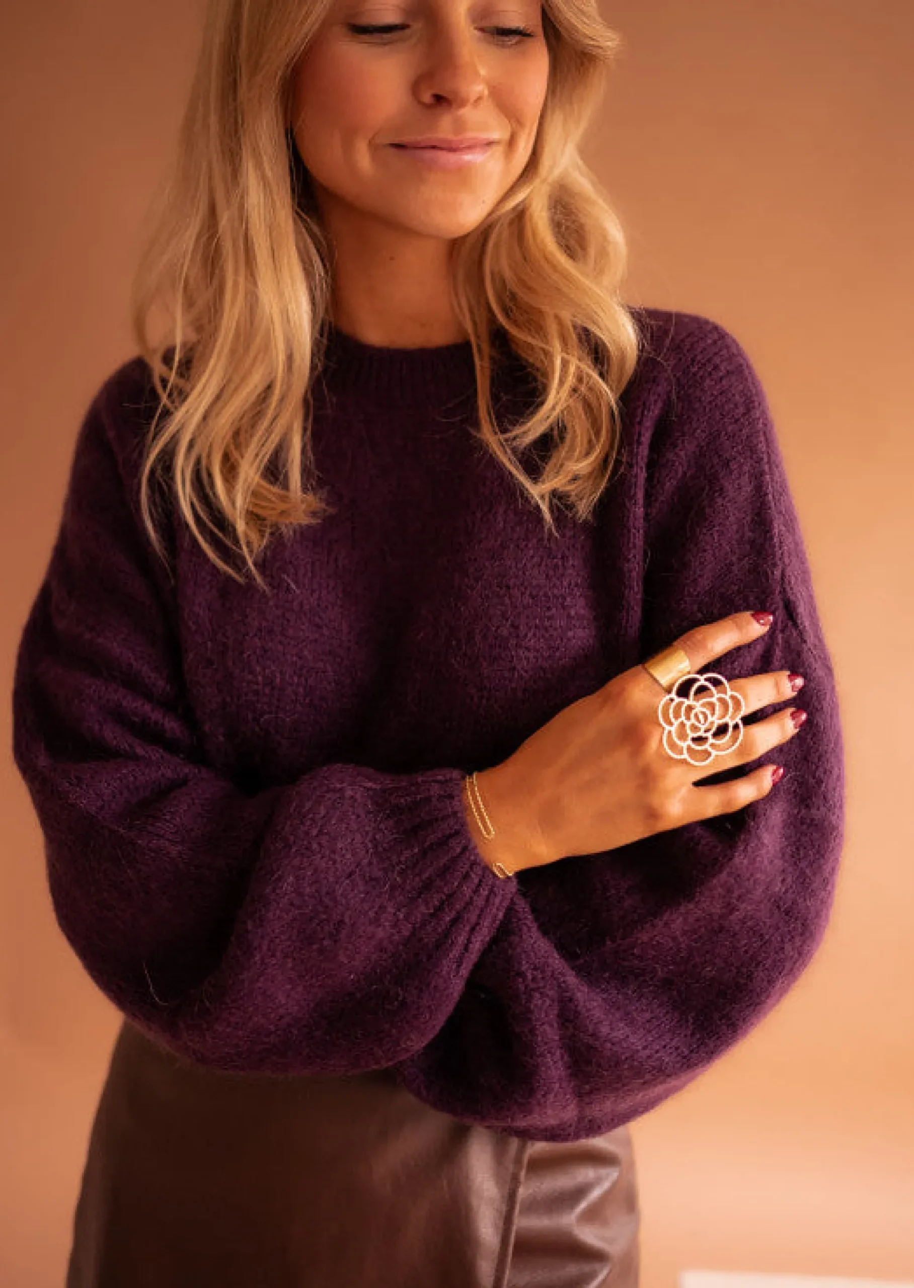 Sale Bague Egor Dorée - Forme de Fleur - AjustableEasy Clothes Bagues