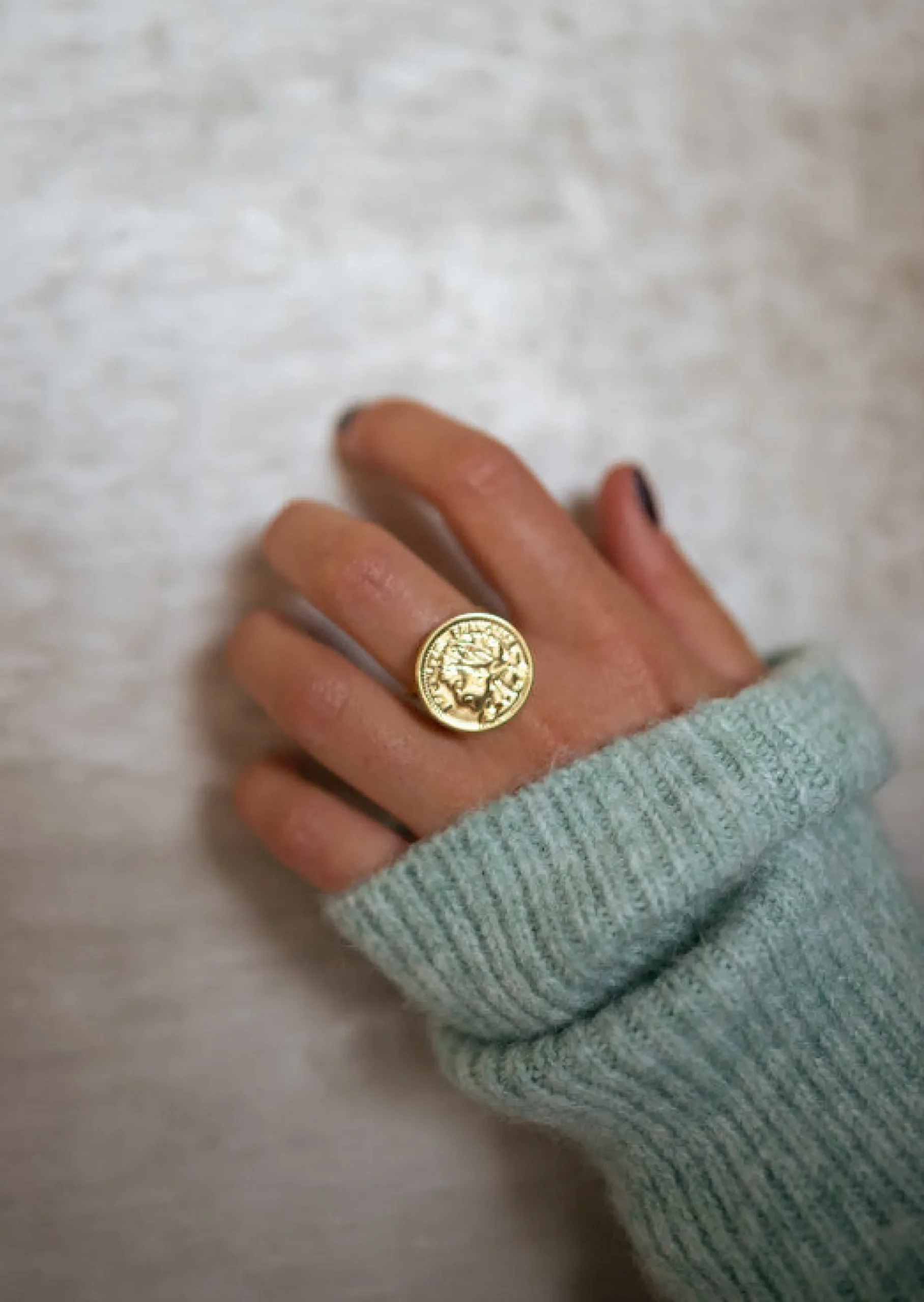 Discount Bague POP Dorée - Effet Pièce de Monnaie - Nos BijouxEasy Clothes Bagues