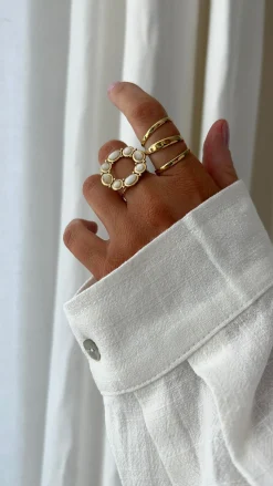 Best Bague Sefer - écrue et doréeEasy Clothes Bagues