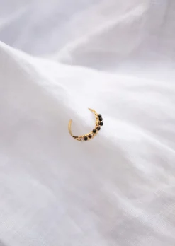 Discount Bague Tily - Dorée & Noire - Acier InoxydableEasy Clothes Bagues