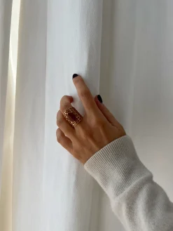 Flash Sale Bague Ural - doré et briqueEasy Clothes Bagues