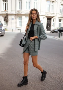 Flash Sale Blazer Asly à carreaux - vertEasy Clothes Femme Blazers