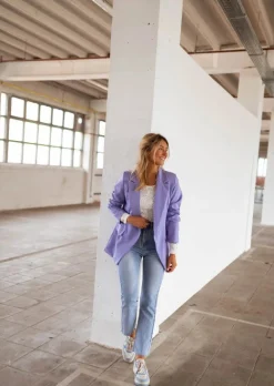 Shop Blazer Tinou lilas | Blazer effet satiné | Prêt-à-porter en ligne | Easy Clothes Femme Blazers