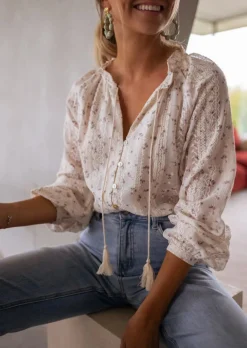 Cheap Blouse Aiden | Écrue & Fleurie | Easy Clothes Femme Chemisiers & Blouses