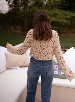Hot Blouse Analy beige | Blouse effet macramé | Prêt-à-porter en ligne | Easy Clothes Femme Chemisiers & Blouses