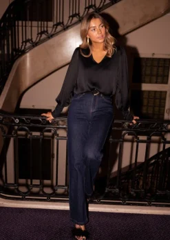 New Blouse Angele - Noire - Tissu Satiné - Made in FranceEasy Clothes Femme Chemisiers & Blouses