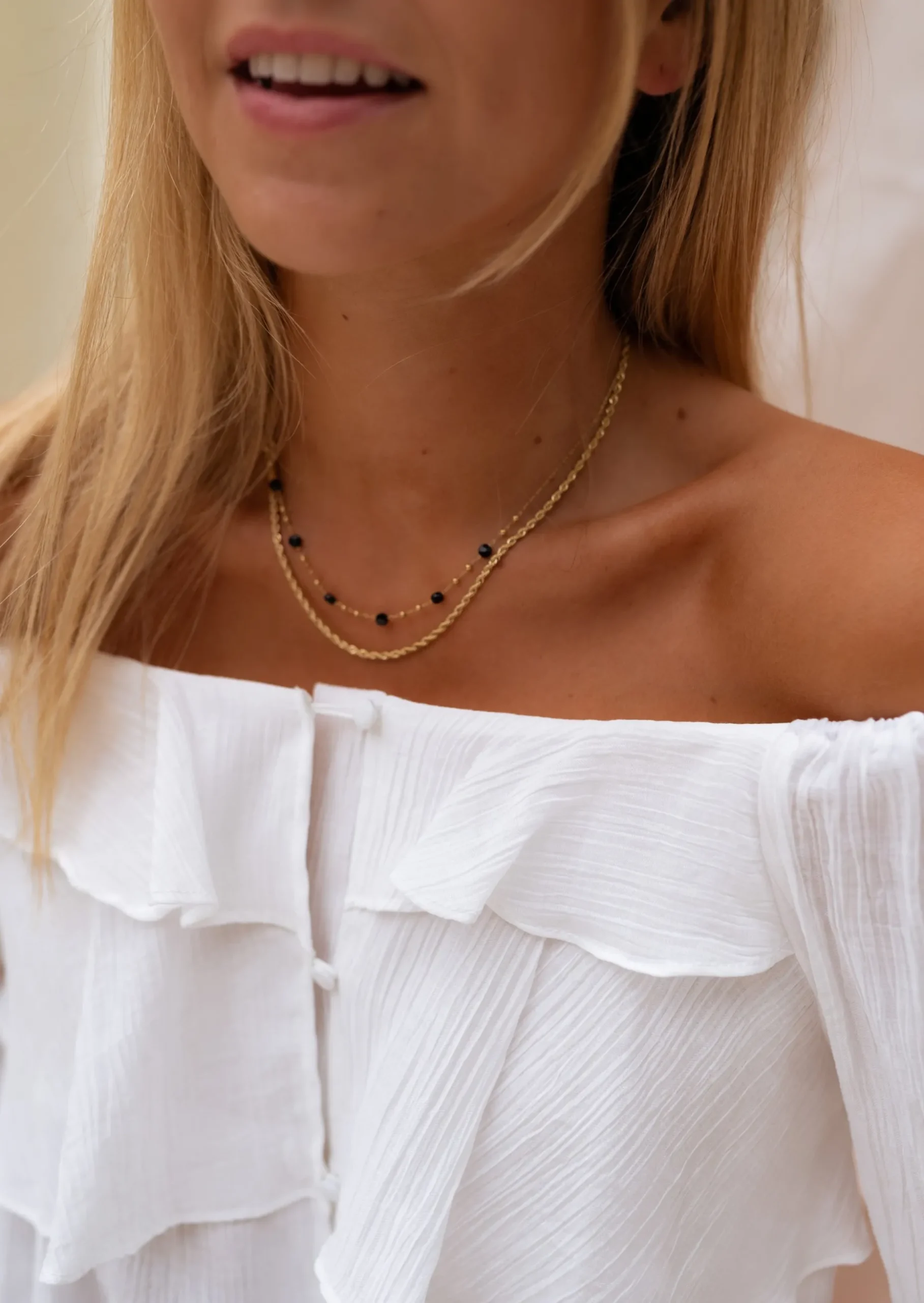 Store Blouse Écrue à Volants - Clam - Vêtements FemmeEasy Clothes Femme Chemisiers & Blouses