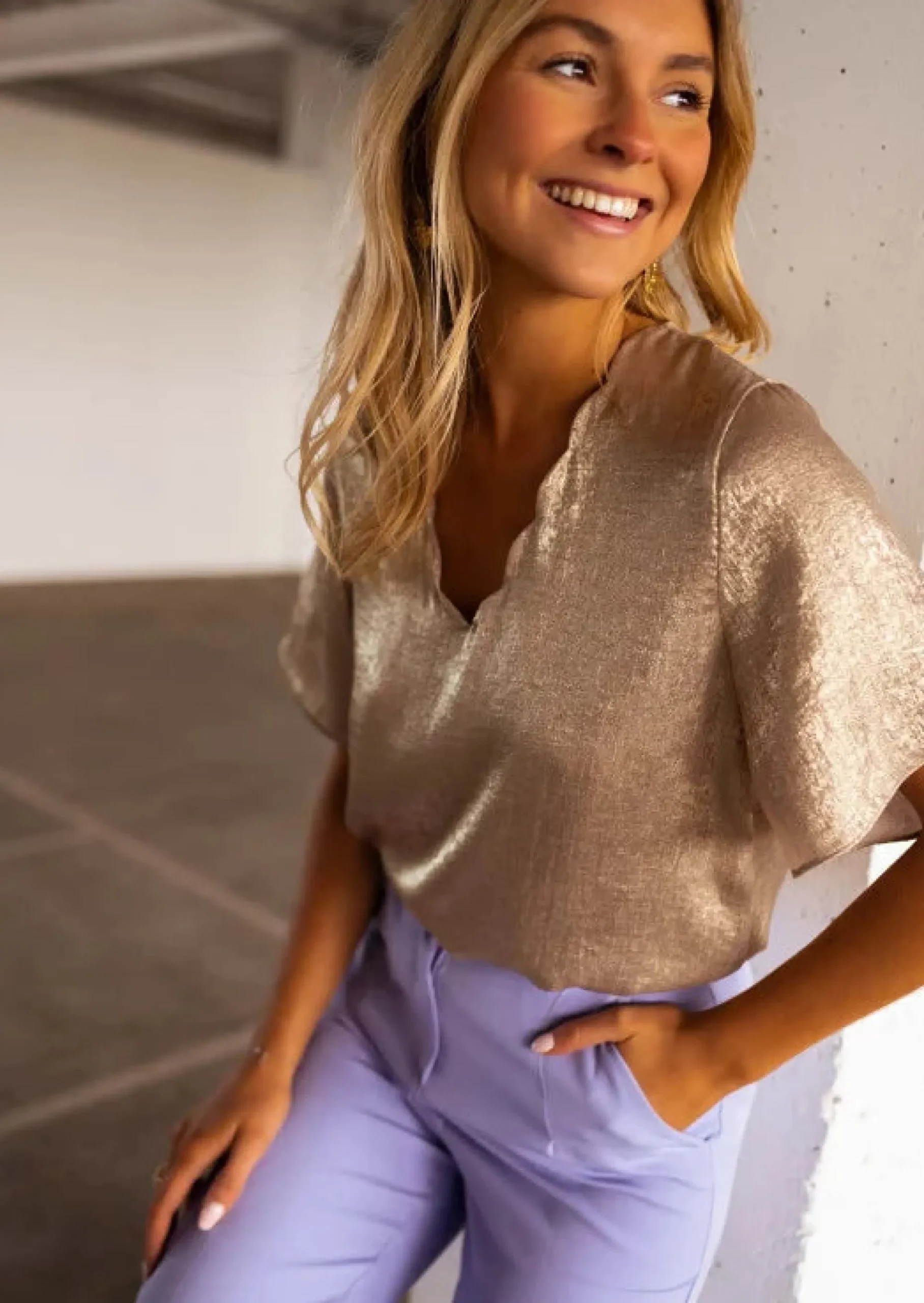 Best Blouse Hansa dorée | Blouse dorée élégante | Prêt-à-porter en ligne | Easy Clothes Femme Chemisiers & Blouses