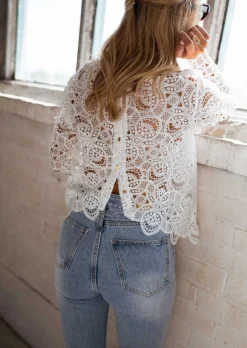 Fashion Blouse Manuela écrue en dentelle | Blouse droite ajourée | Prêt-à-porter en ligne | Easy Clothes Femme Chemisiers & Blouses