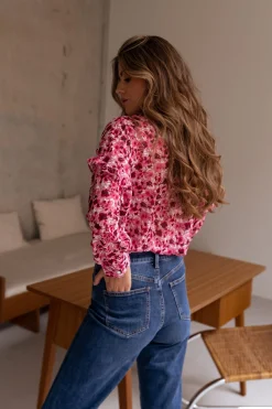 Shop Blouse Ogda - rose à fleursEasy Clothes Femme Chemisiers & Blouses