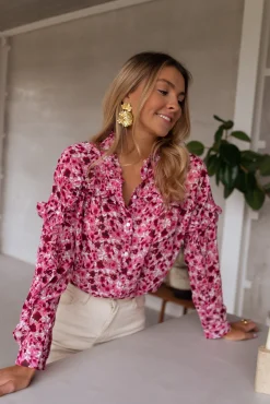 Shop Blouse Ogda - rose à fleursEasy Clothes Femme Chemisiers & Blouses