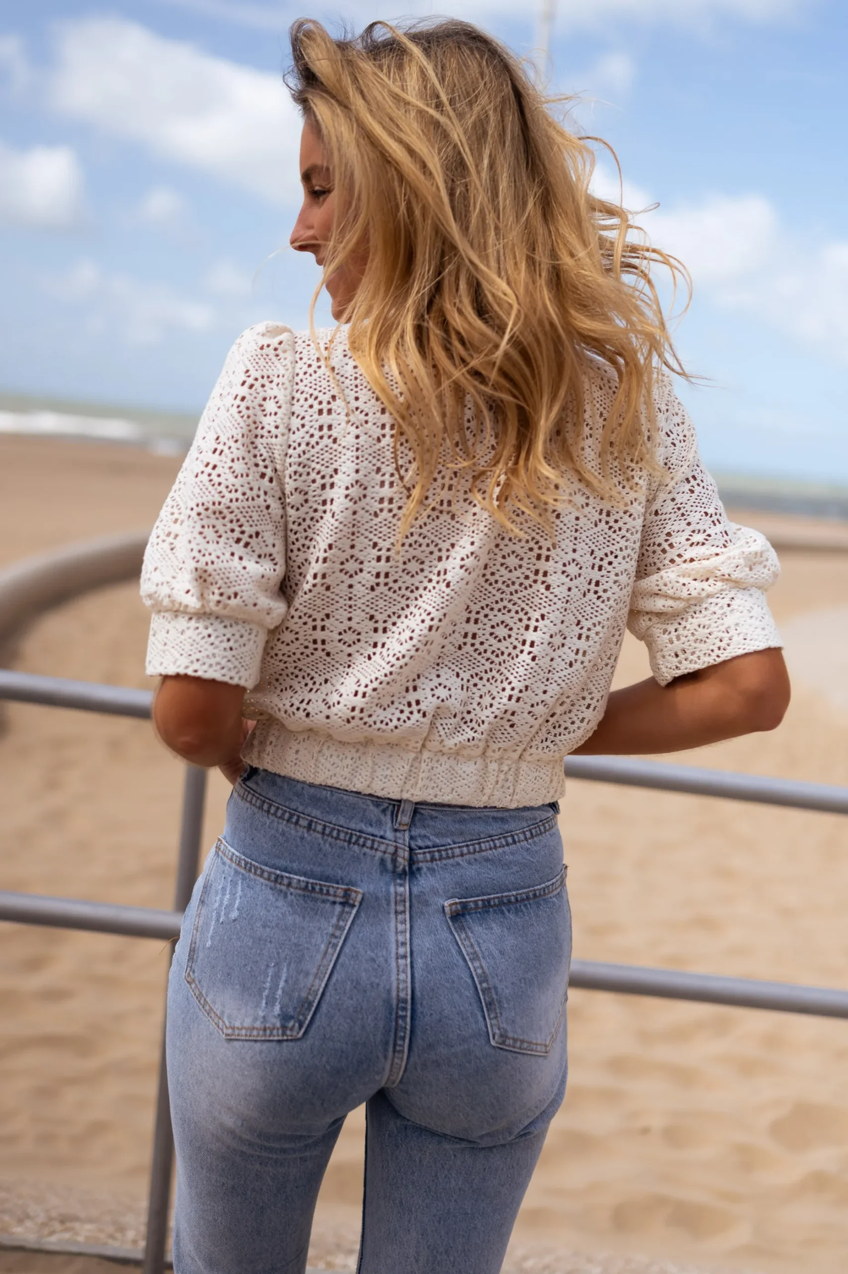 Clearance Blouse Safia écru en broderie | Blouse brodée transparente | Prêt-à-porter en ligne | Easy Clothes Femme Chemisiers & Blouses