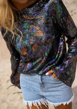 Best Sale Blouse Selma - Paillettes de Couleurs - Création Easy Clothes Femme Chemisiers & Blouses