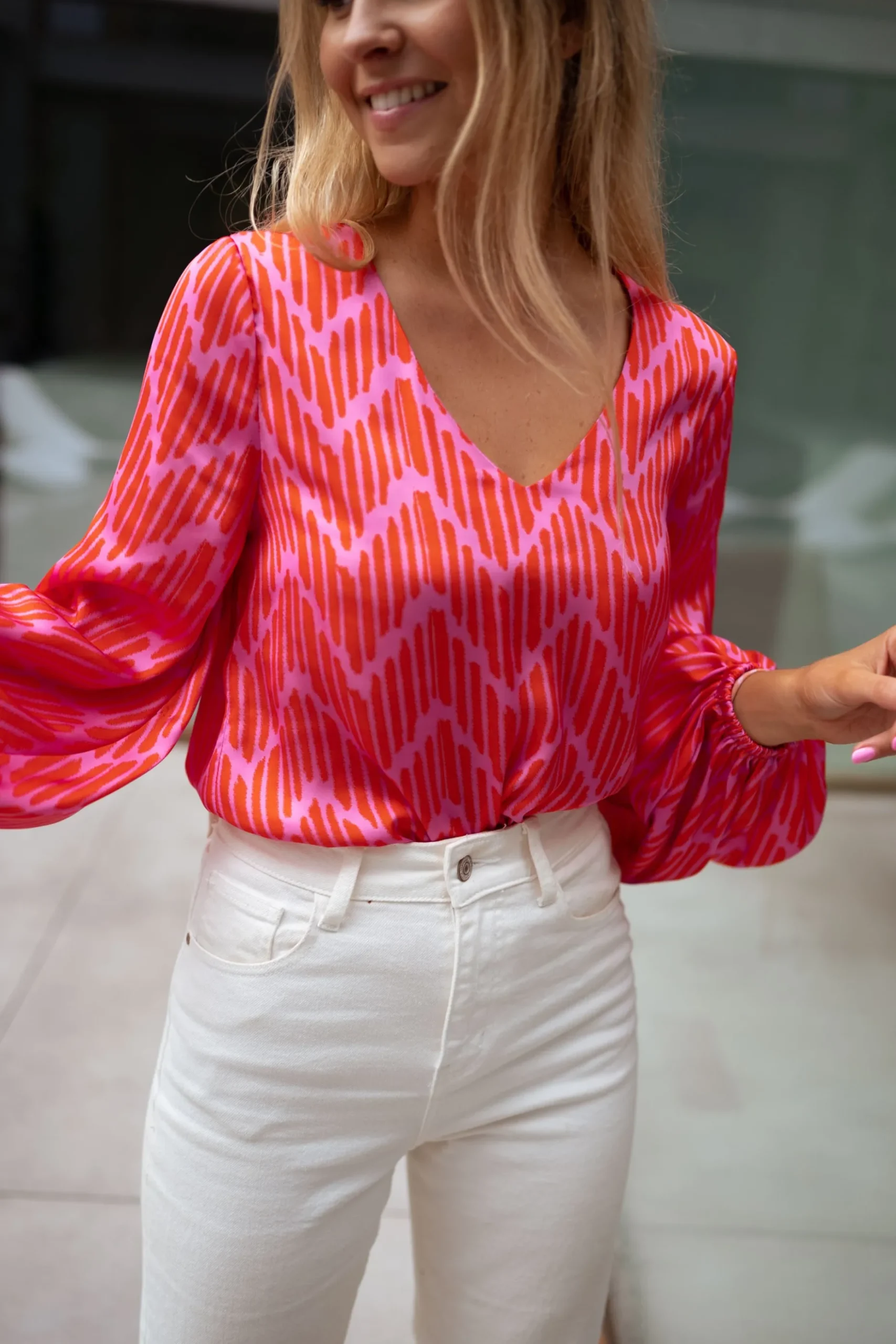 Shop Blouse Suzy CREATION - rouge et mauveEasy Clothes Femme Chemisiers & Blouses