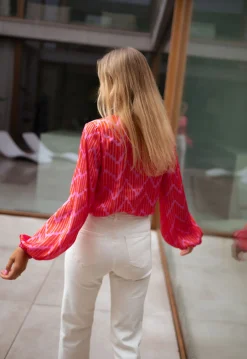 Shop Blouse Suzy CREATION - rouge et mauveEasy Clothes Femme Chemisiers & Blouses