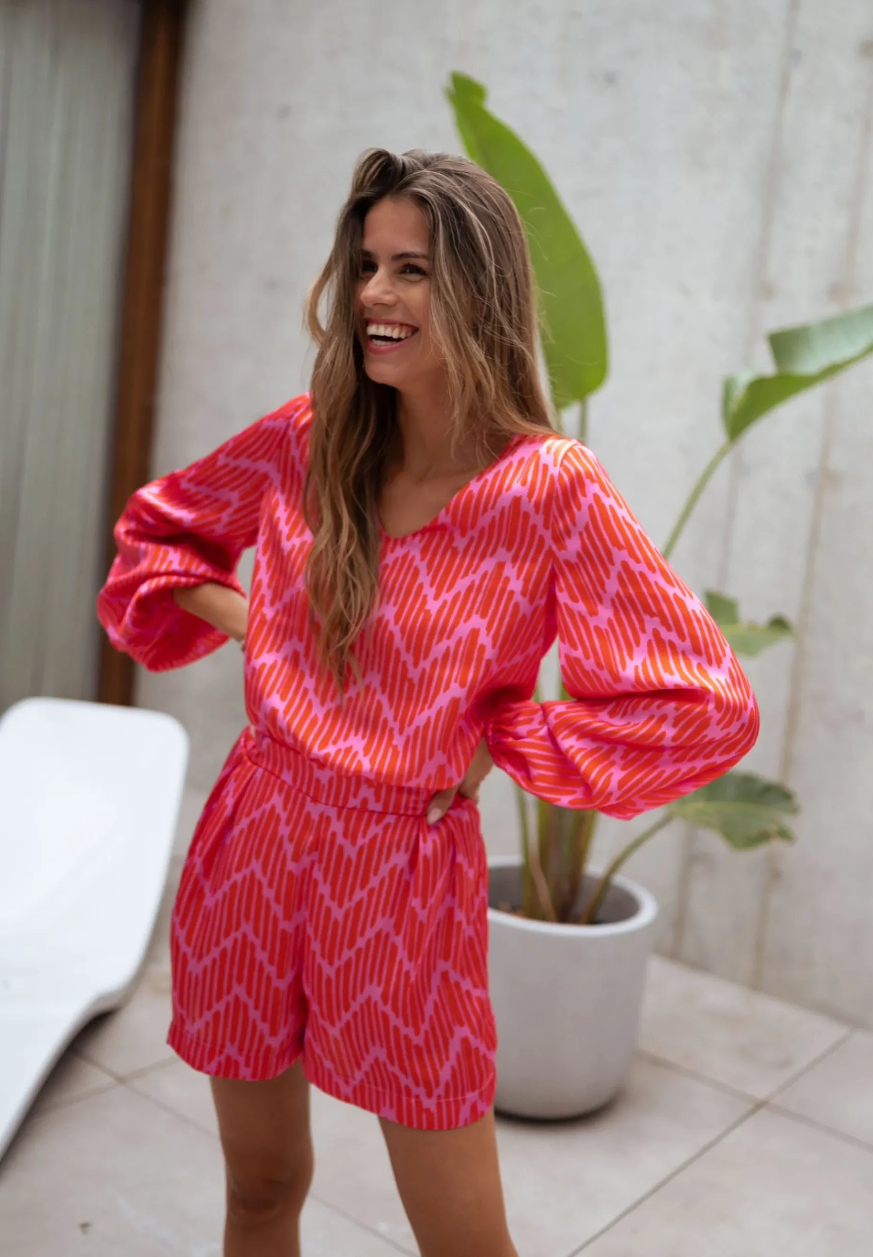 Shop Blouse Suzy CREATION - rouge et mauveEasy Clothes Femme Chemisiers & Blouses