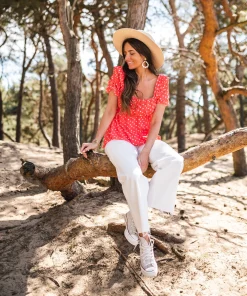 Hot Blouse Syra à pois - corailEasy Clothes Femme Chemisiers & Blouses