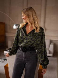 Sale Blouse Triade - léopard kakiEasy Clothes Femme Chemisiers & Blouses