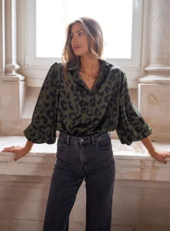 Sale Blouse Triade - léopard kakiEasy Clothes Femme Chemisiers & Blouses