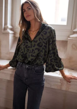 Sale Blouse Triade - léopard kakiEasy Clothes Femme Chemisiers & Blouses