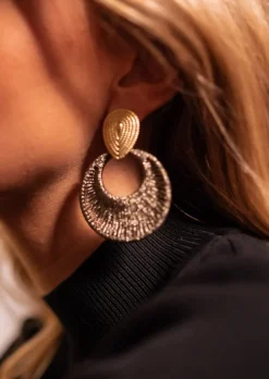 Outlet Boucles d'Oreilles - Louba - Dorées & NoiresEasy Clothes Boucles d'oreilles