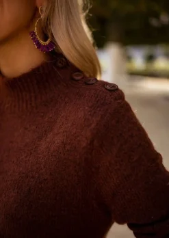 Outlet Boucles d’Oreilles Brien - Dorées & MauvesEasy Clothes Boucles d'oreilles