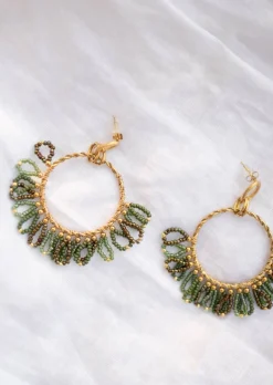 New Boucles d’Oreilles Brien - Vertes & Dorées - Bijoux Easy Clothes Boucles d'oreilles