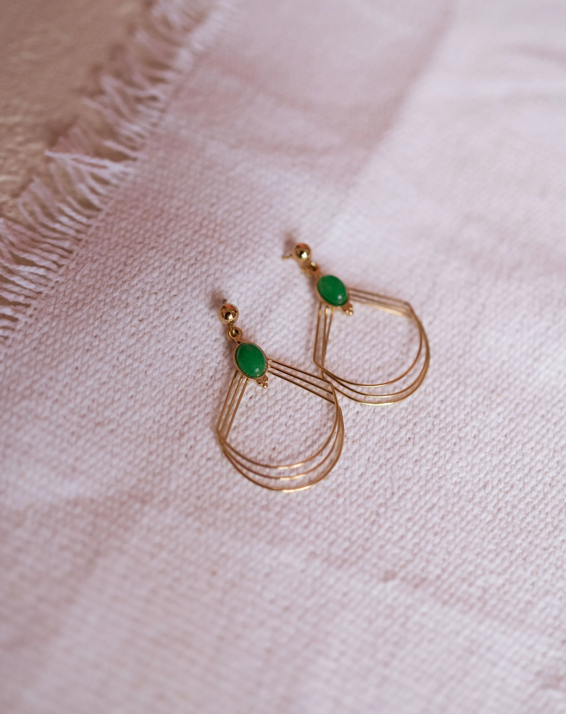Hot Boucles d'Oreilles Dorées Adil | Perle Verte | Bijoux & AccessoiresEasy Clothes Boucles d'oreilles