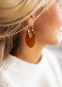 Store Boucles d’oreilles Gufa dorées et brunes | Boucles d'oreilles originales | Prêt-à-porter en ligne | Easy Clothes Boucles d'oreilles
