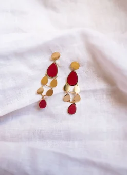 Sale Boucles d’oreilles Noan - dorées et rosesEasy Clothes Boucles d'oreilles