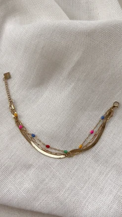 Clearance Bracelet Edona - doré et multicoloreEasy Clothes Bracelets