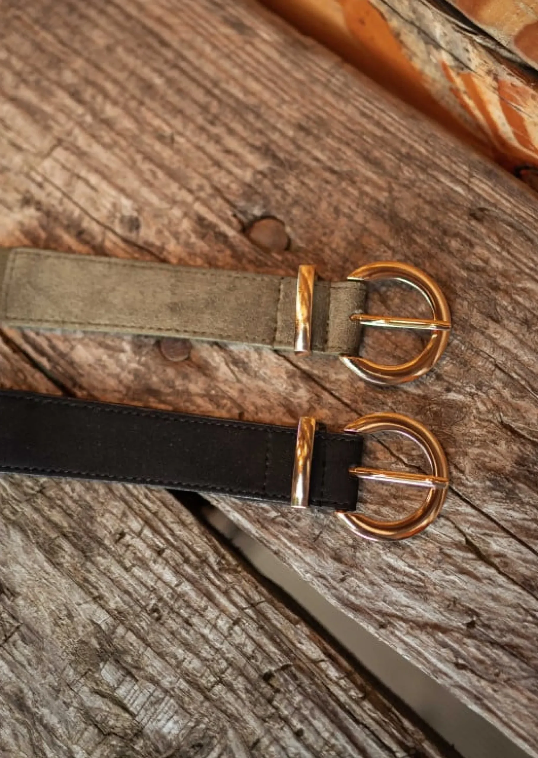 Sale Ceinture Dany - Kaki - Ajustable - Boucle DoréeEasy Clothes Ceintures