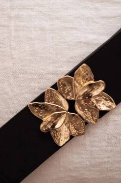 Cheap Ceinture Ju - Noire - Boucle Feuille - AjustableEasy Clothes Ceintures