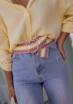 Clearance Ceinture Marja rose | Ceinture tressée rose | Prêt-à-porter en ligne | Easy Clothes Ceintures