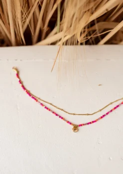 Cheap Chaine de Cheville Gunzo - Rose & Dorée - Pendentif CoquillageEasy Clothes Bracelets