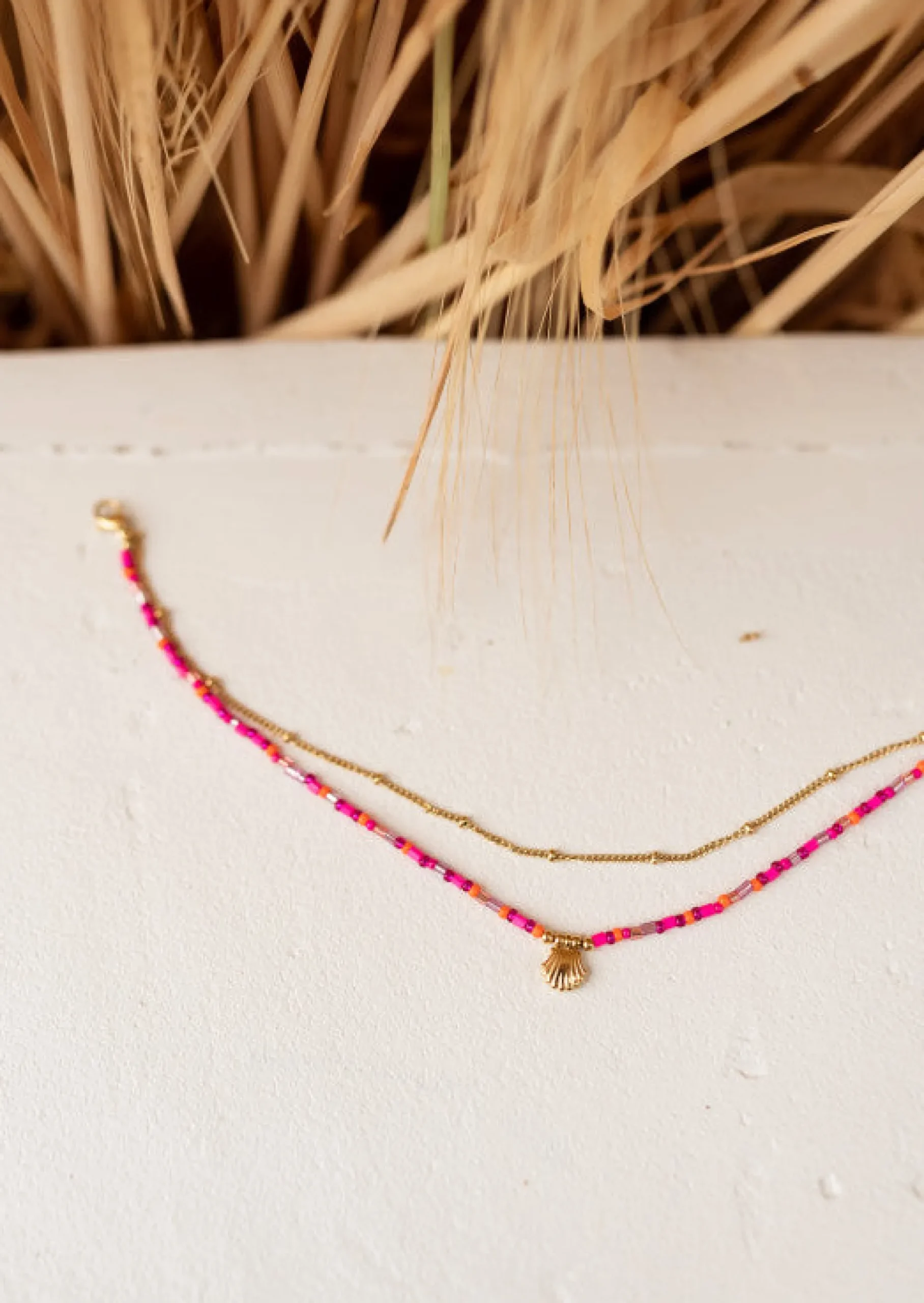 Cheap Chaine de Cheville Gunzo - Rose & Dorée - Pendentif CoquillageEasy Clothes Bracelets