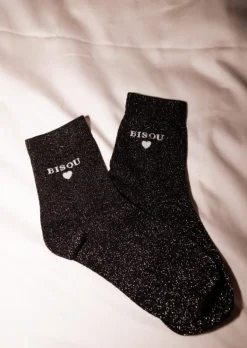 Best Sale Chaussettes Bisou - Noires Brillantes - Easy Clothes Chaussettes