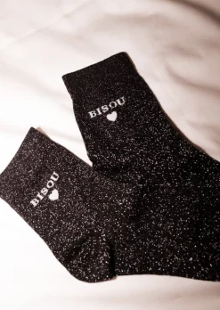 Best Sale Chaussettes Bisou - Noires Brillantes - Easy Clothes Chaussettes
