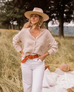 Cheap Chemise Arkie - beige en linEasy Clothes Femme Chemisiers & Blouses