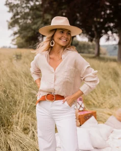 Cheap Chemise Arkie - beige en linEasy Clothes Femme Chemisiers & Blouses