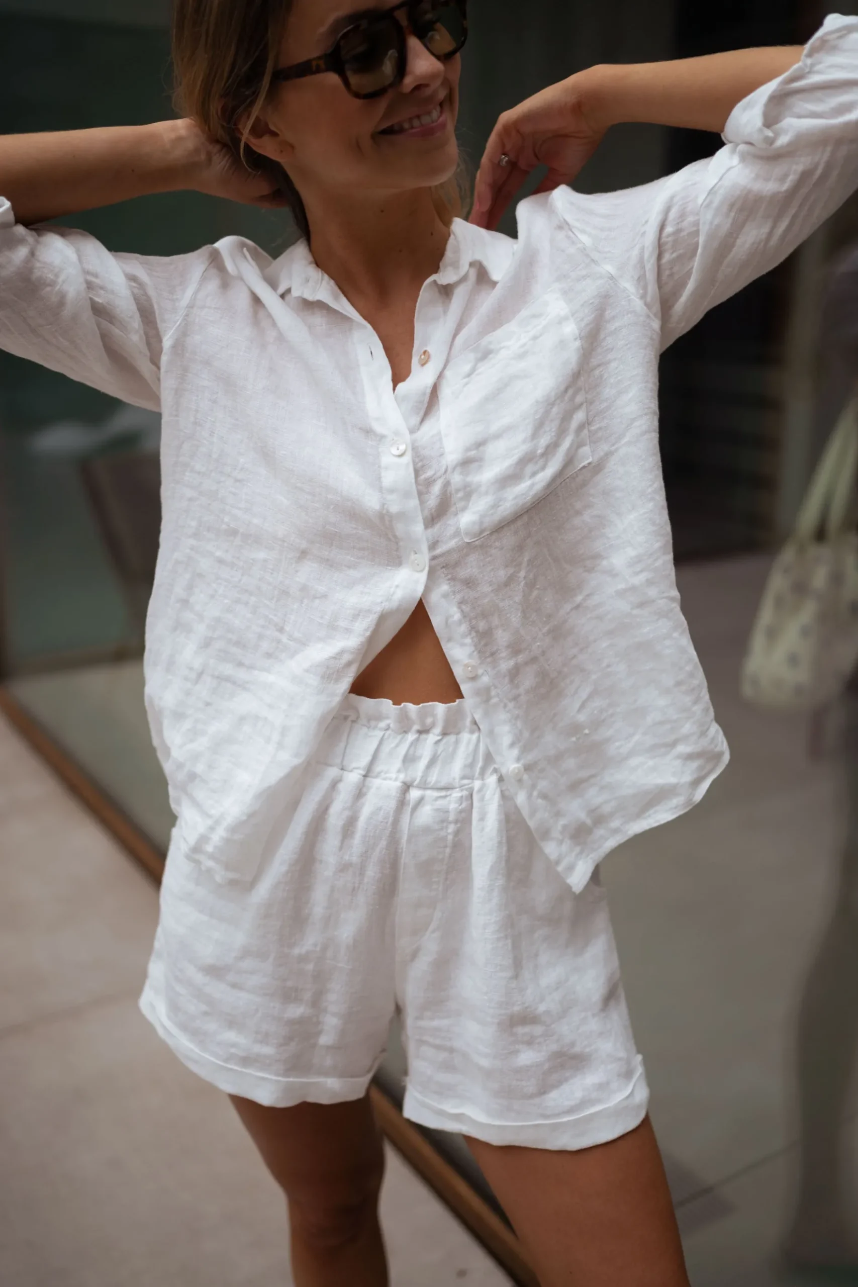 Hot Chemise Arkie - blanche en linEasy Clothes Femme Chemisiers & Blouses