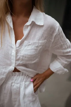 Hot Chemise Arkie - blanche en linEasy Clothes Femme Chemisiers & Blouses