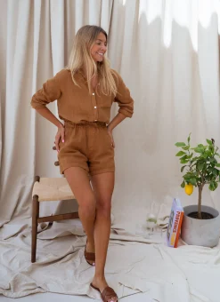Cheap Chemise Arkie - ocre en linEasy Clothes Femme Chemisiers & Blouses