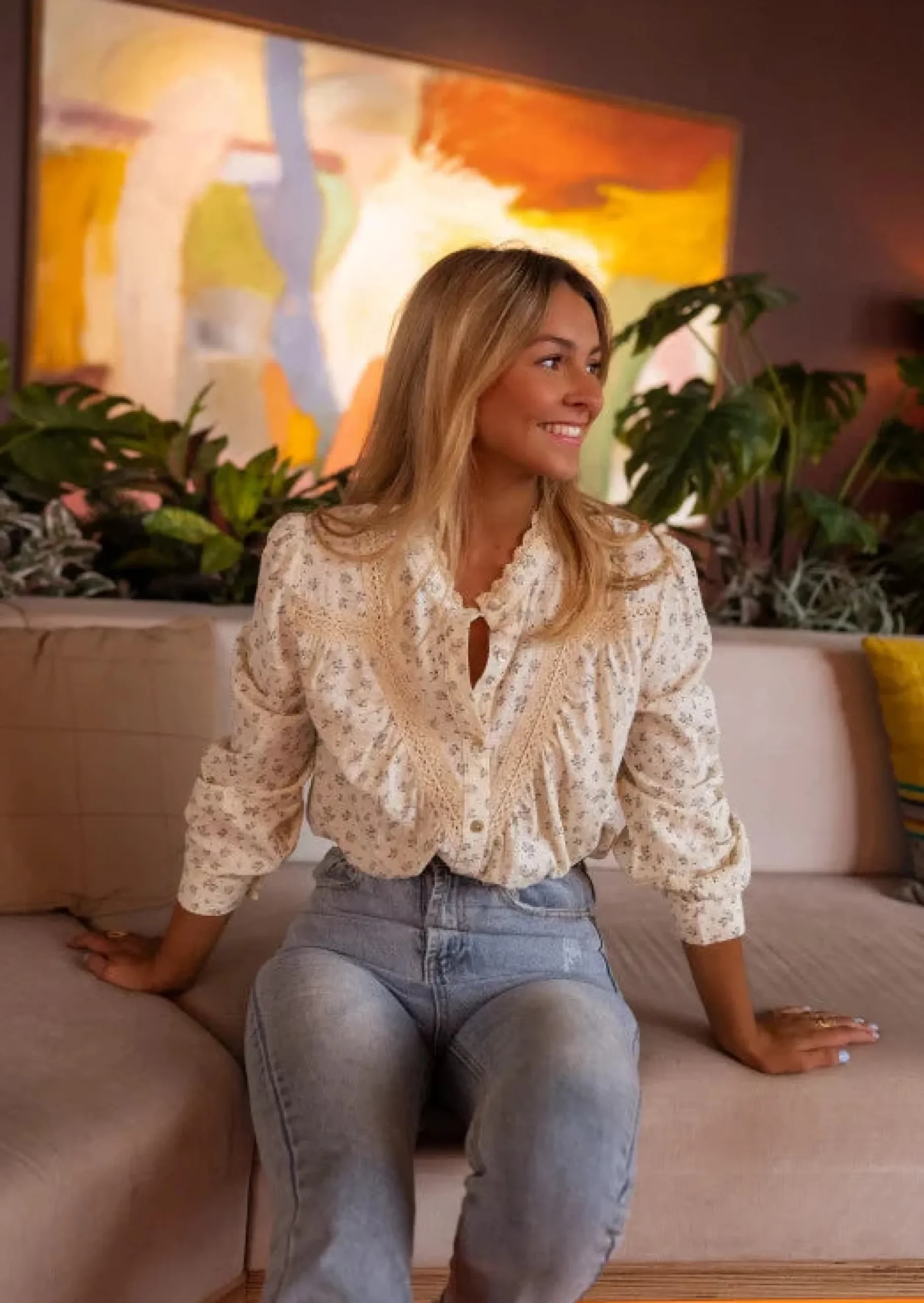 Store Chemise Brida beige à fleurs | Chemise fleurie tendance | Prêt-à-porter en ligne | Easy Clothes Femme Chemisiers & Blouses