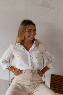 Sale Chemise Ciara - blanche à motifsEasy Clothes Femme Chemisiers & Blouses