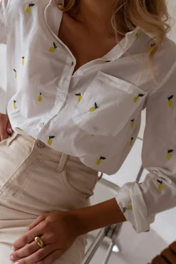 Sale Chemise Ciara - blanche à motifsEasy Clothes Femme Chemisiers & Blouses