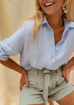 Cheap Chemise Dalo Bleue - Légère & Fluide - Easy Clothes Femme Chemisiers & Blouses