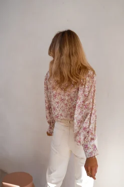 Cheap Chemise Nara - Beige & Rose - FluideEasy Clothes Femme Chemisiers & Blouses